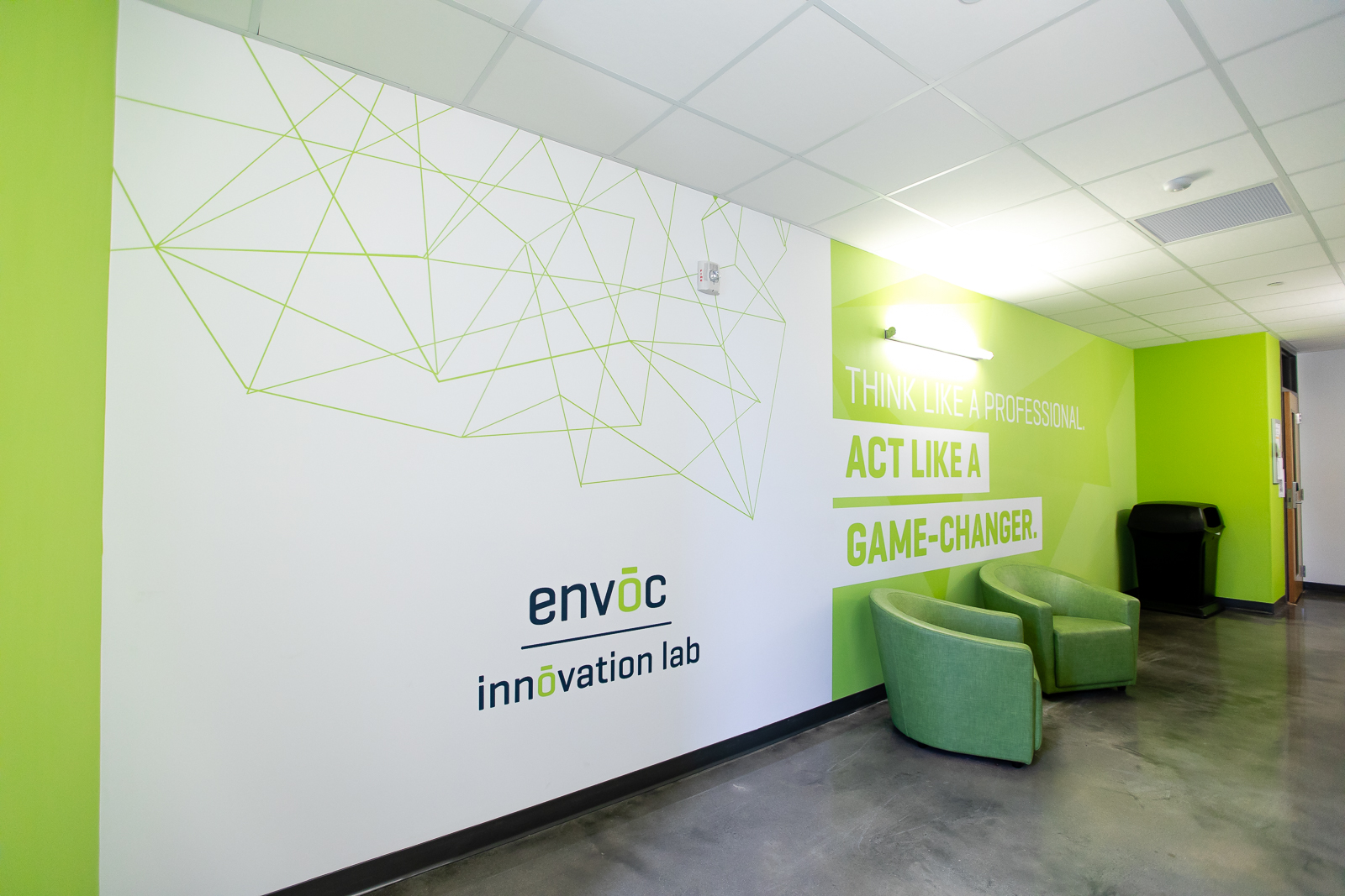 Envoc Innovation Lab at Southeastern Louisiana University campus with student collaboration areas