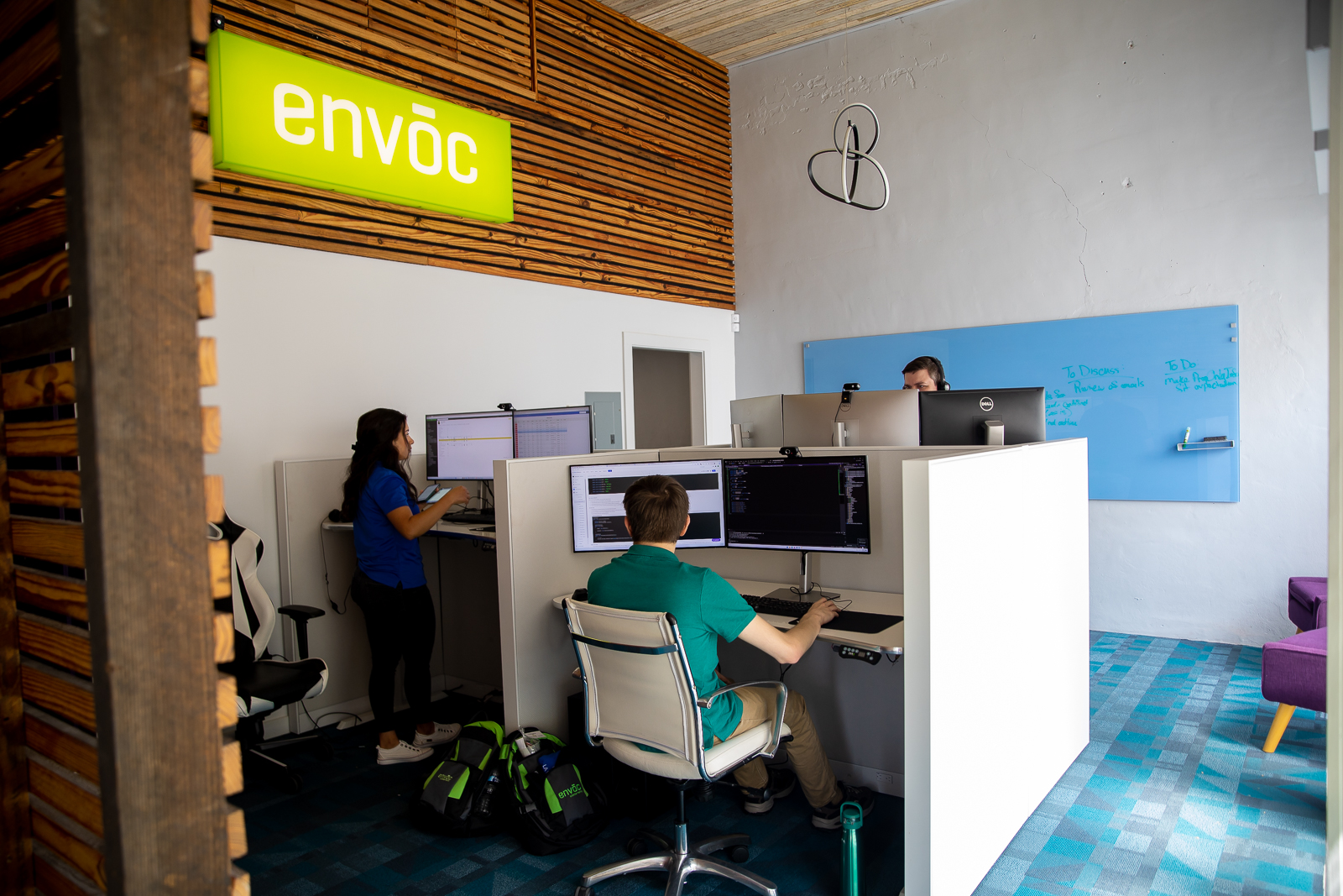 Hammond engineering office with collaborative workspaces and large windows