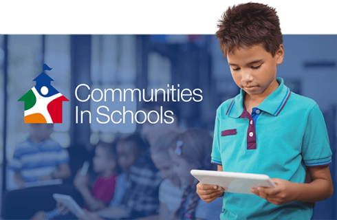 community in schools of Houston button